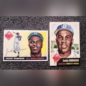 Jackie Robinson Brookly Dodgers HOF Autograph Baseball Card Set